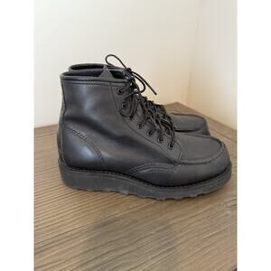 Red Wing Women's Short Boot Classic Moc Black Boundary Leather USA Sz 5